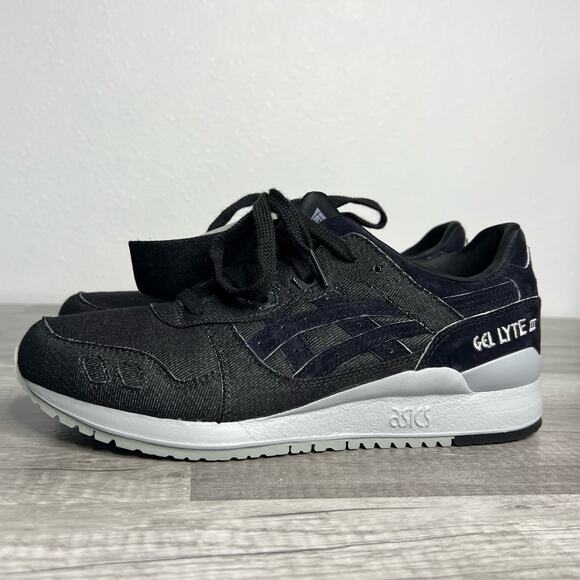 NWT Asics Mens Gel Lyte III Black Japanese Denim Shoes Gray Black Size 8